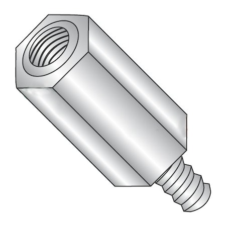 Newport Fasteners Hex Standoff, #8-32 Thrd Sz, Stainless Steel Plain, 3/8" Hex W, 100 PK 302962